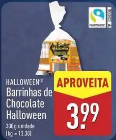 ALDI Barrinhas de chocolate halloween promoção