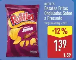 ALDI Ruffles - batatas fritas onduladas sabor a presunto promoção