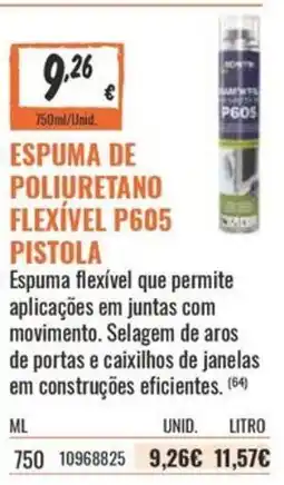 Obramat espuma de poliuretano flexível p605 pistola promoção