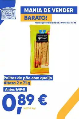 Casa Cheia Palitos de pão com queijo Alteza promoção