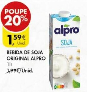 Pingo Doce Bebida de Soja Original Alpro 1lt promoção
