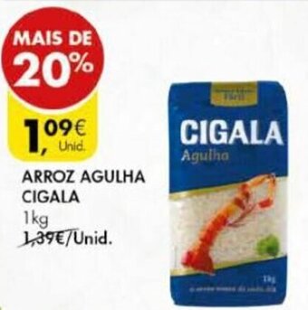 Pingo Doce Arroz Agulha Cigala 1kg promoção