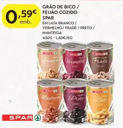 Spar Grão de bico / feijão cozido spar promoção
