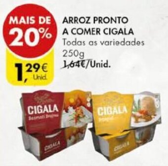 Pingo Doce Arroz Pronto A Comer Cigala 250g promoção