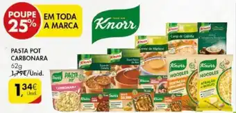 Pingo Doce Pasta Pot Carbonara Knorr 62g promoção