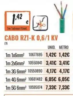 Obramat Cabo rz1-k 0,6/1 kv promoção