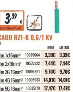 Obramat Cabo rz1-k 0,6/1 kv promoção