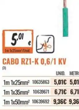 Obramat Cabo rz1-k 0,6/1 kv promoção