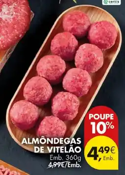 Pingo Doce Almôndegas de vitelão promoção
