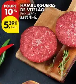 Pingo Doce Hambúrgueres de vitelão promoção