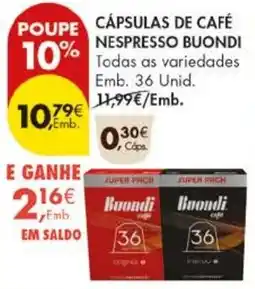Pingo Doce Cápsulas de café nespresso buondi promoção