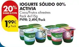 Pingo Doce Iogurte sólido 00% activia promoção