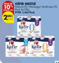 Pingo Doce Kéfir Nestlé Natural 0% /Morango/ Multifrutos 0% promoção
