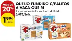 Pingo Doce Queijo fundido c/palitos a vaca que ri promoção