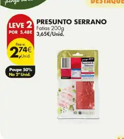 Pingo Doce Presunto serrano promoção