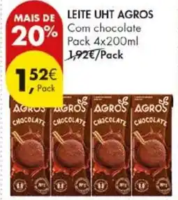 Pingo Doce Leite uht agros com chocolate promoção