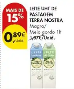 Pingo Doce Leite uht de pastagem terra nostra magro/meio gordo promoção