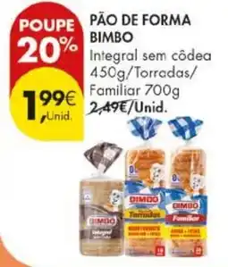 Pingo Doce Pão de forma bimbo integral sem códéa promoção