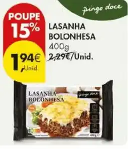 Pingo Doce lasanha bolonhesa pingo doce promoção