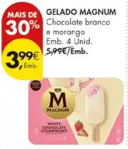 Pingo Doce gelado magnum chocolate branco e morango promoção