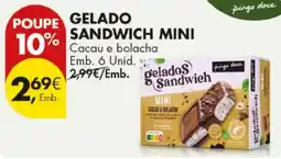 Pingo Doce gelados sandwich cacao e bolacha promoção