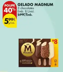 Pingo Doce gelado magnum 3 chocolates promoção