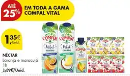 Pingo Doce Compal Vital Néctar Laranja e Maracujá promoção