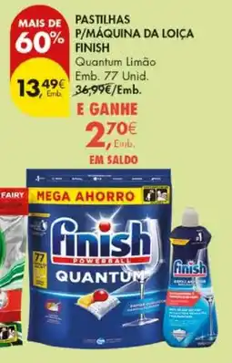 Pingo Doce Pastilhas p/máquina da loiça finish quantum limão promoção