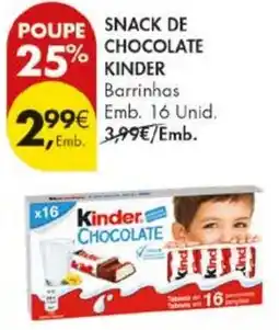 Pingo Doce kinder chocolate barrinhas promoção