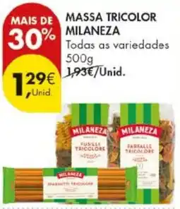 Pingo Doce Massa tricolor milaneza promoção