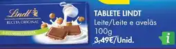 Pingo Doce Tablete Lindt Leite/Leite e avelãs promoção