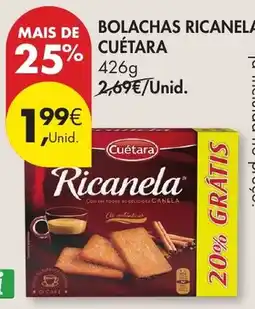 Pingo Doce Bolachas ricanela cuétara promoção
