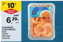 Continente Camarão continente promoção