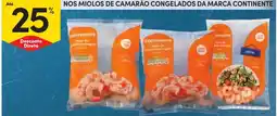 Continente Nos miolos de camarão congelados da marca continente promoção