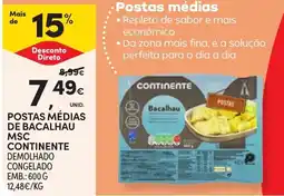 Continente Postas médias de bacalhau msc continente promoção