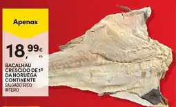 Continente Bacalhau crescido de 1ª da noruega continente salgado seco inteiro promoção