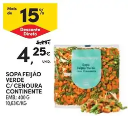 Continente Sopa feijão verde c/ cenoura continente promoção
