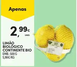Continente Limão biológico continente bio promoção