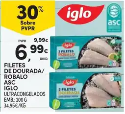 Continente filetes de dourada/robalo iglo promoção