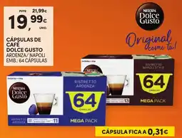 Continente Cápsulas de café dolce gusto ardenza promoção