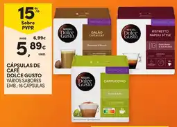Continente Cápsulas de café dolce gusto vários sabores promoção