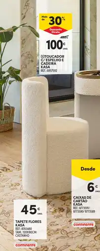 Continente toucador c/ espelho e cadeira kasa promoção