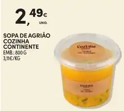 Continente Sopa de agrião cozinha continente promoção