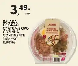 Continente Salada de grão c/ atum e ovo cozinha continente promoção