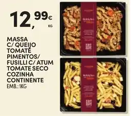 Continente Massa c/queijo tomate pimentos/fusilli c/atum tomate seco cozinha continente promoção