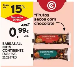 Continente Barras all nuts continente promoção