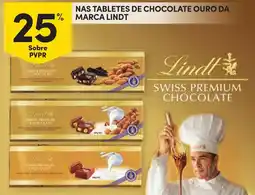 Continente Nas tabletes de chocolate ouro da marca lindt promoção