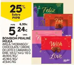 Continente Bombom praliné milka promoção