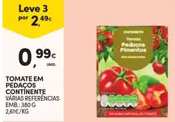 Continente Tomate em pedaços continente promoção