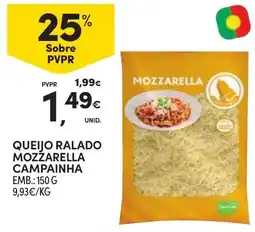 Continente Queijo ralado mozzarella campainha promoção
